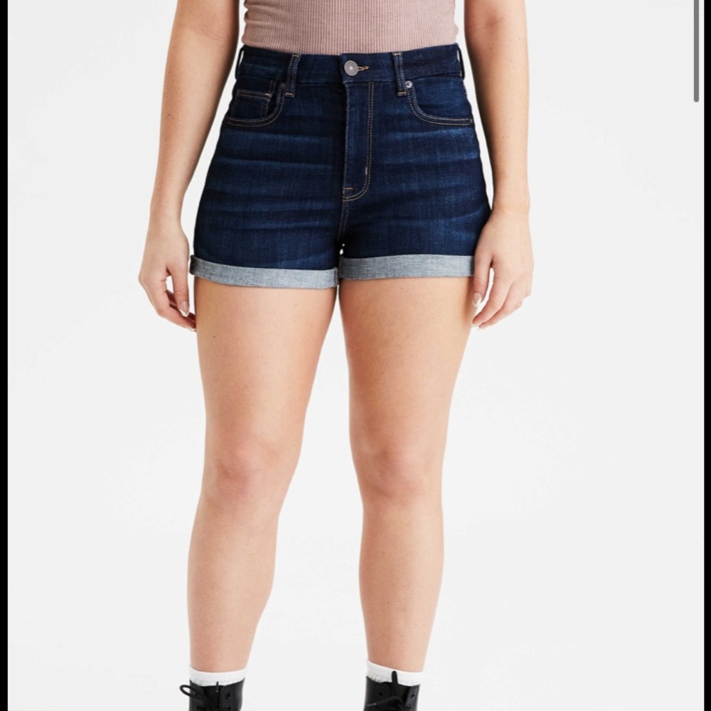 AE Ne(x)t Level Curvy Denim High-Waisted Shorts